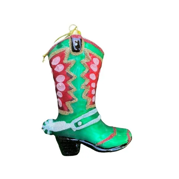 Cowboy Boot Ornament 4.75 Inch Western Christmas Set of 6 TWO's Co. - Picture 3 of 14